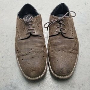 Johnson & murphy chukka brown suede Classical Leather Wing-up Brogues mens 12